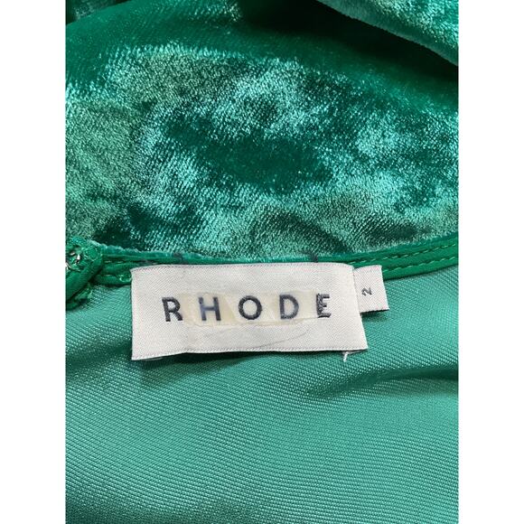Rhode 'Pia' Green Velvet Mini Dress Size 2 - Picture 4 of 5